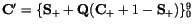 ${\tt\bf C}'=\{{\tt\bf S}_+ + {\tt\bf Q}({\tt\bf C}_+ + 1-{\tt\bf S}_+)\}_0^9$