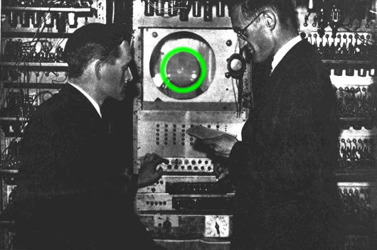 The CRT tube used as the display in the baby highlighted