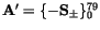 ${\tt\bf A}' = \{- {\tt\bf S}_\pm\}_0^{79}$