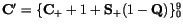 ${\tt\bf C}'=\{{\tt\bf C}_+ + 1 + {\tt\bf S}_+(1 - {\tt\bf Q})\}_0^9$