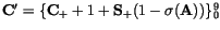 ${\tt\bf C}'=\{{\tt\bf C}_+ + 1+ {\tt\bf S}_+(1-\sigma({\tt\bf A}))\}_0^9$