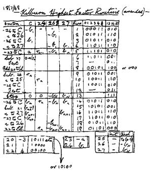 The First Program (revised) from Geoff Tootill's notebook