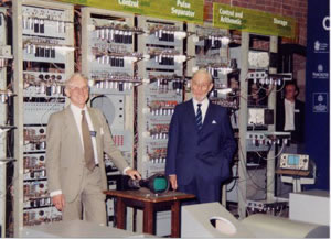Chris Burton and Geoff Tootill in front of the Replica